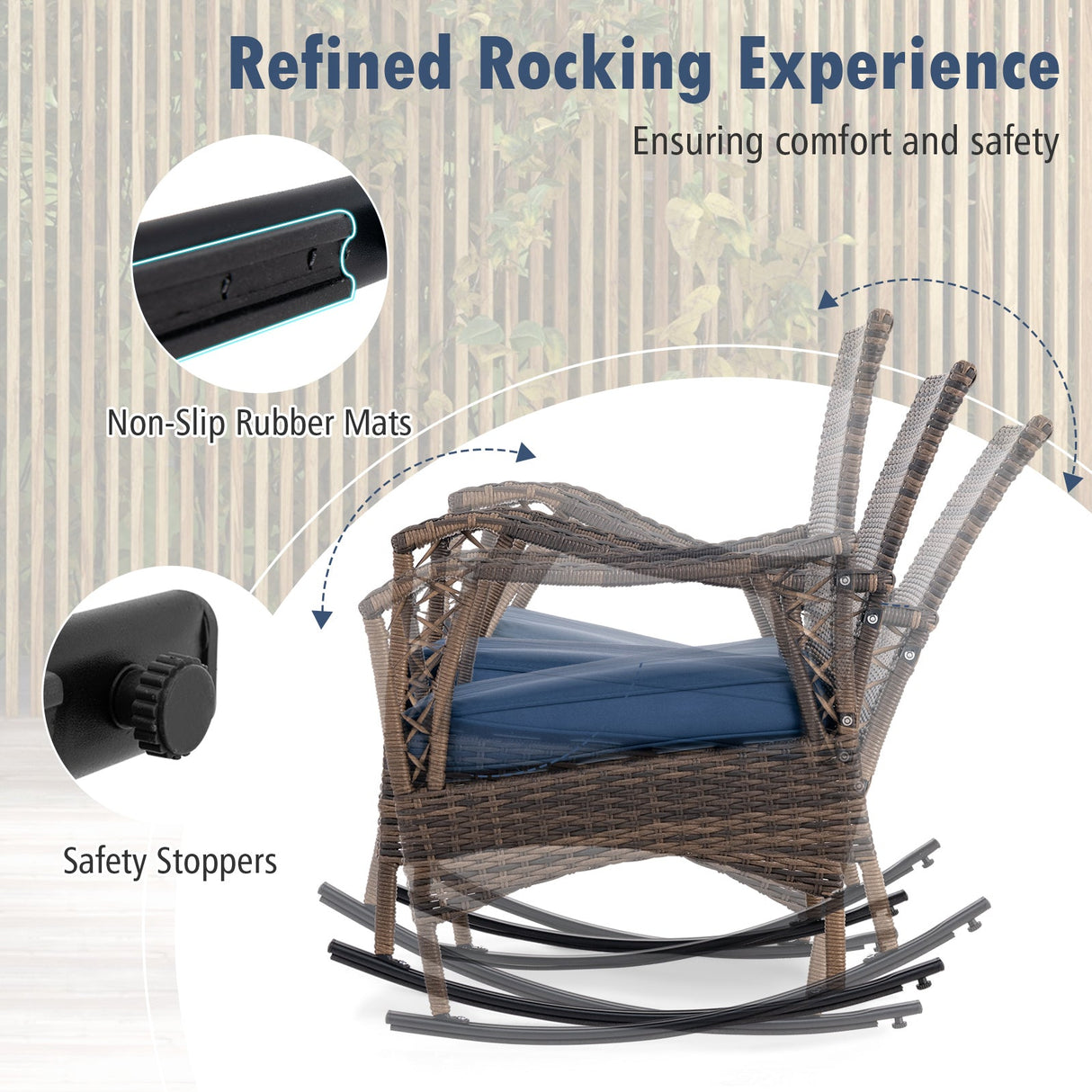 Outdoor Wicker Rocking Set