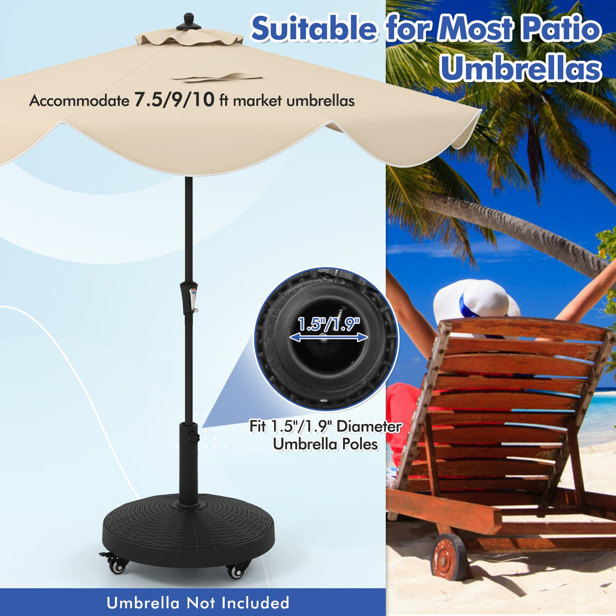 Patio Wicker Style Umbrella Base