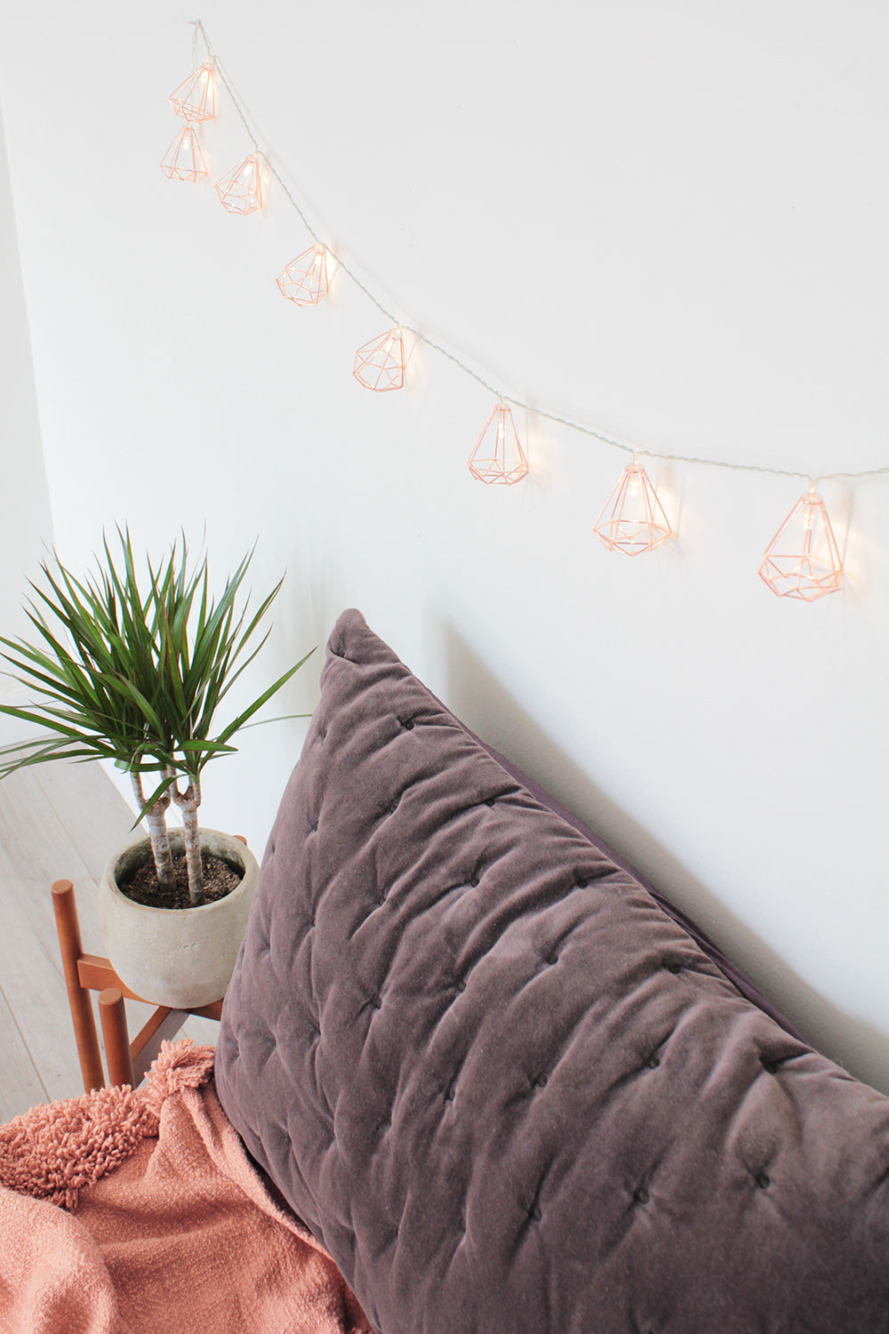 LED Rose Gold Diamond String Fairy Lights