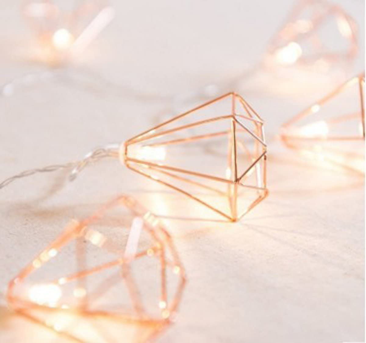 LED Rose Gold Diamond String Fairy Lights