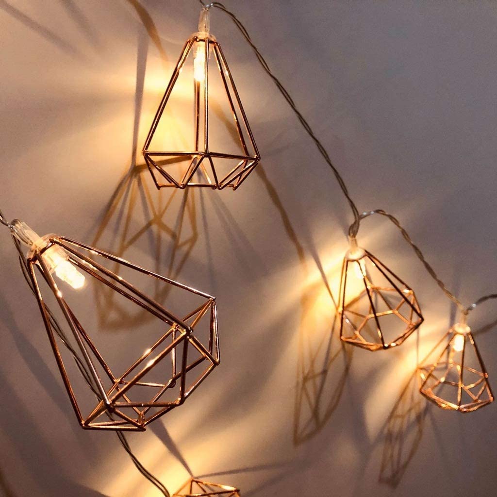 LED Rose Gold Diamond String Fairy Lights