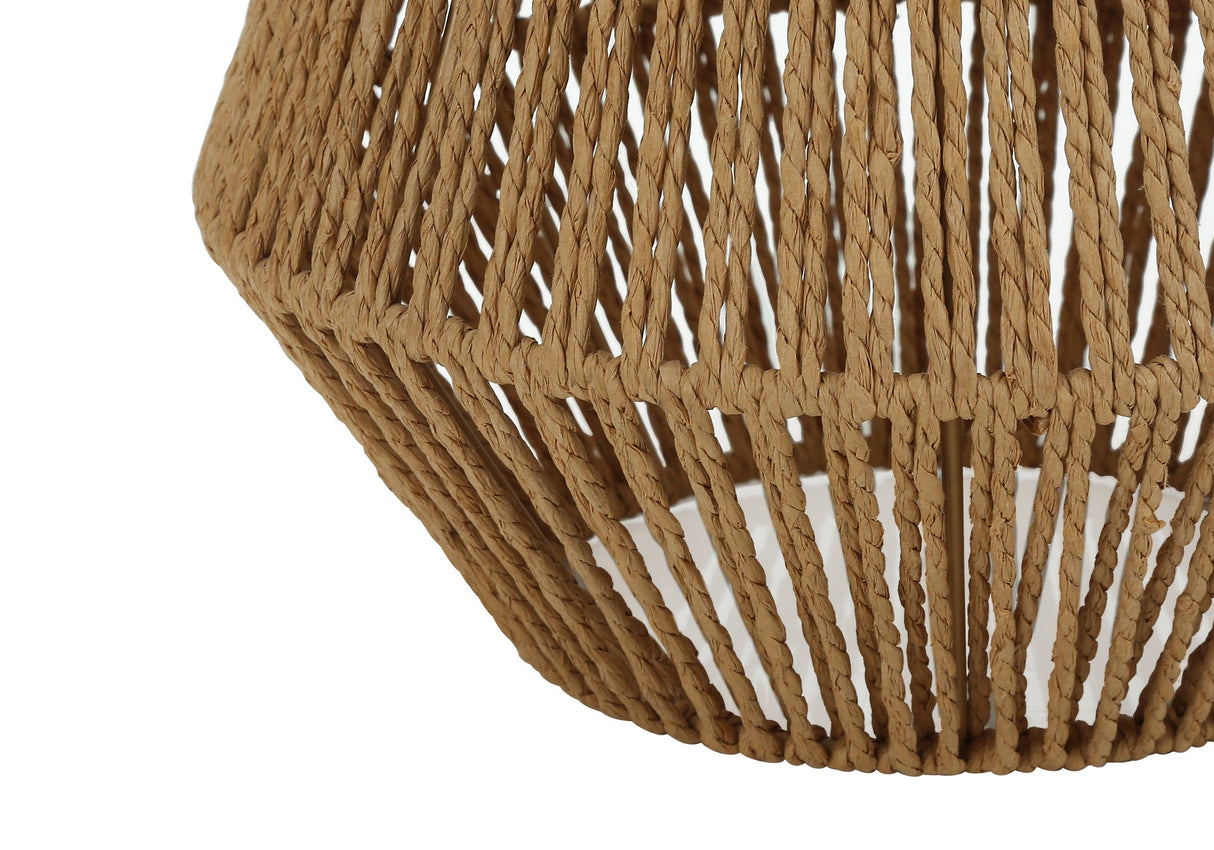 Brown Rope and Beige Shade Table Light, 22"H