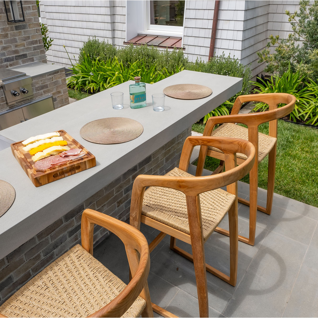 Ubud Natural Teak Indoor/Outdoor Bar Stool