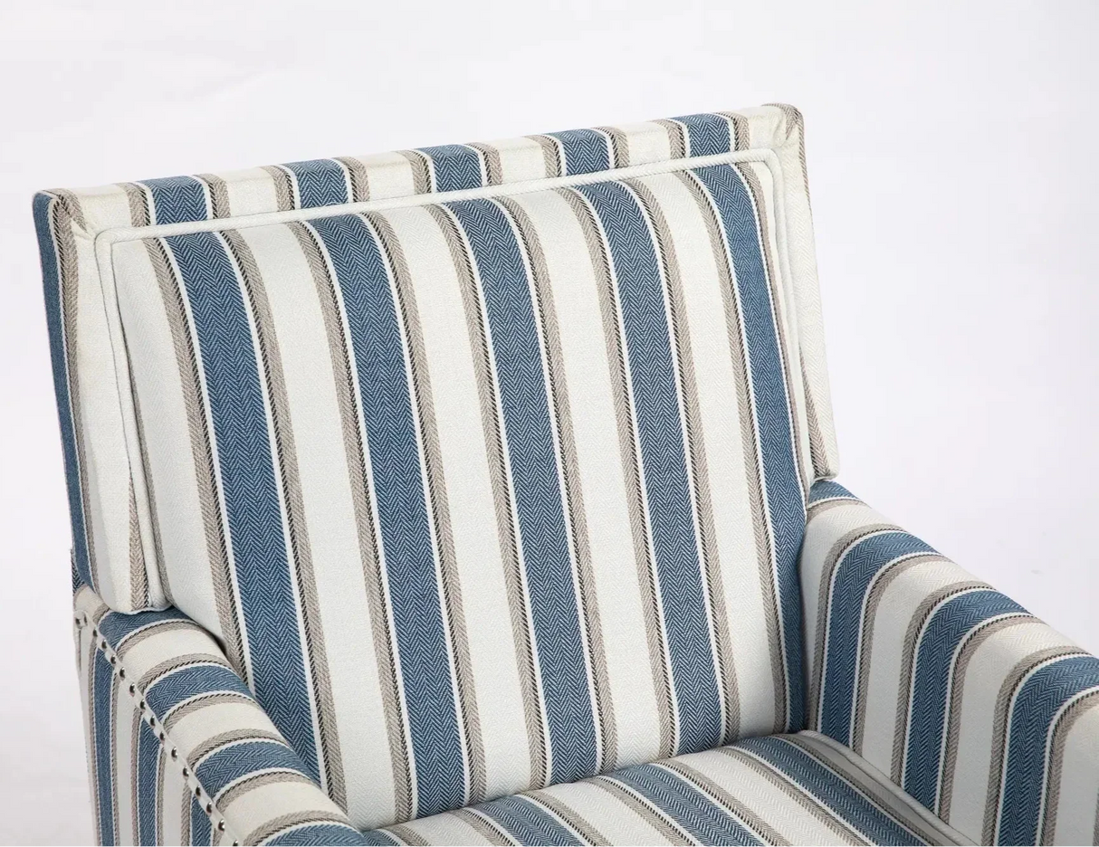 Ocean Stripe Upholstered Accent Chair