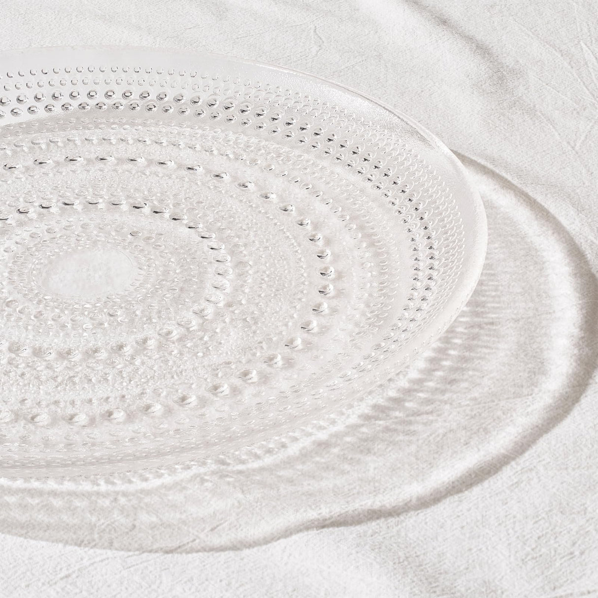 Glass Hobnail Dinner or Charger Plates | Set of 4 | Clear