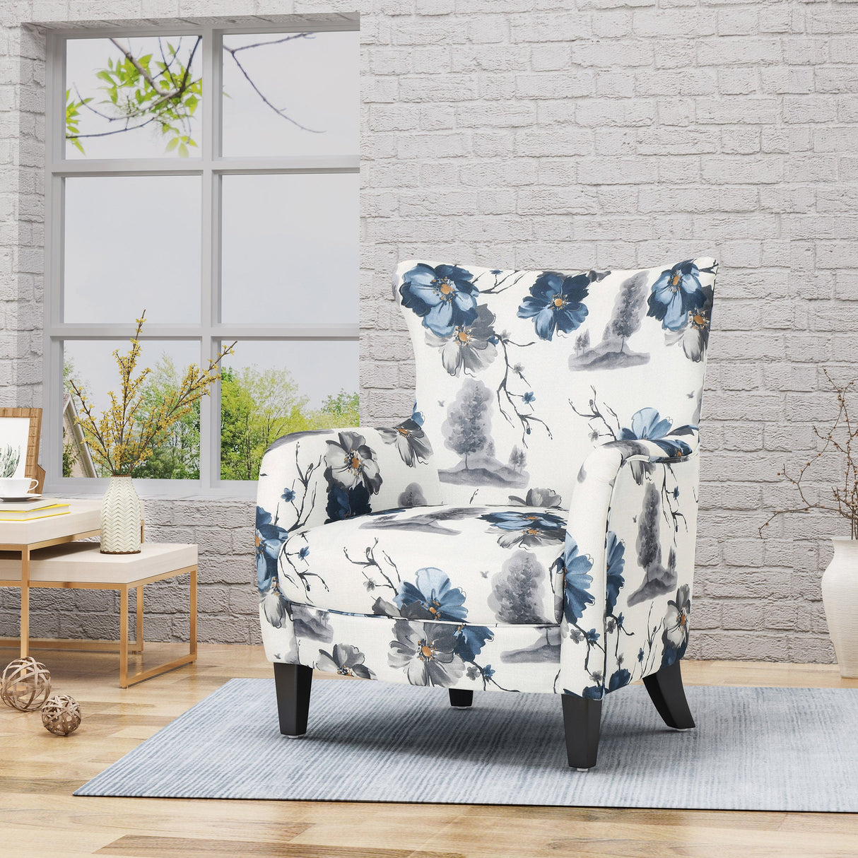 Floral Watercolor Accent Chair