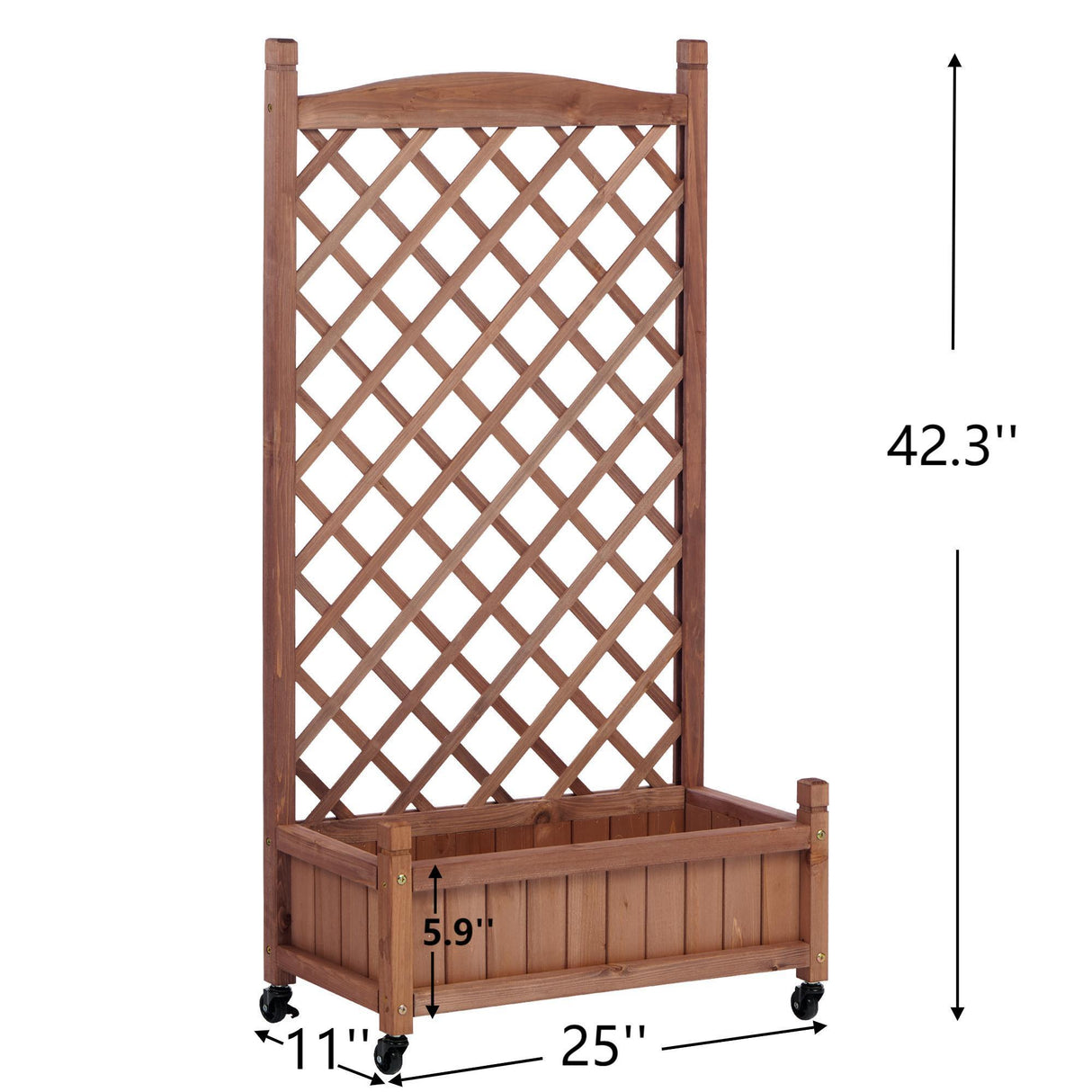 2-Pack Raised Garden Beds with Trellis, Outdoor Wooden Plant Box, and Plant Stand