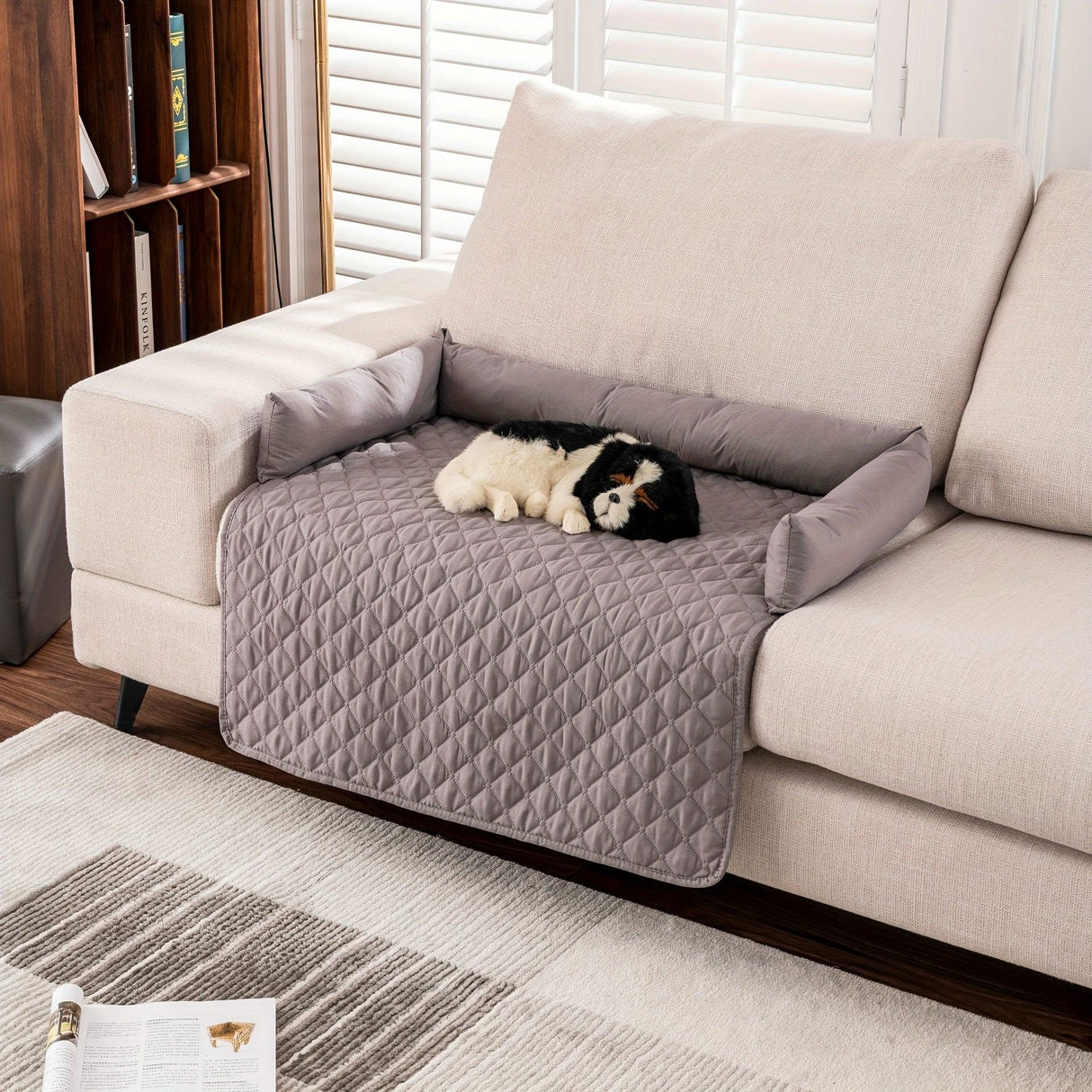 Fluffy Calming Dog Bed Sofa Cover - Pet Mat for Ultimate Comfort