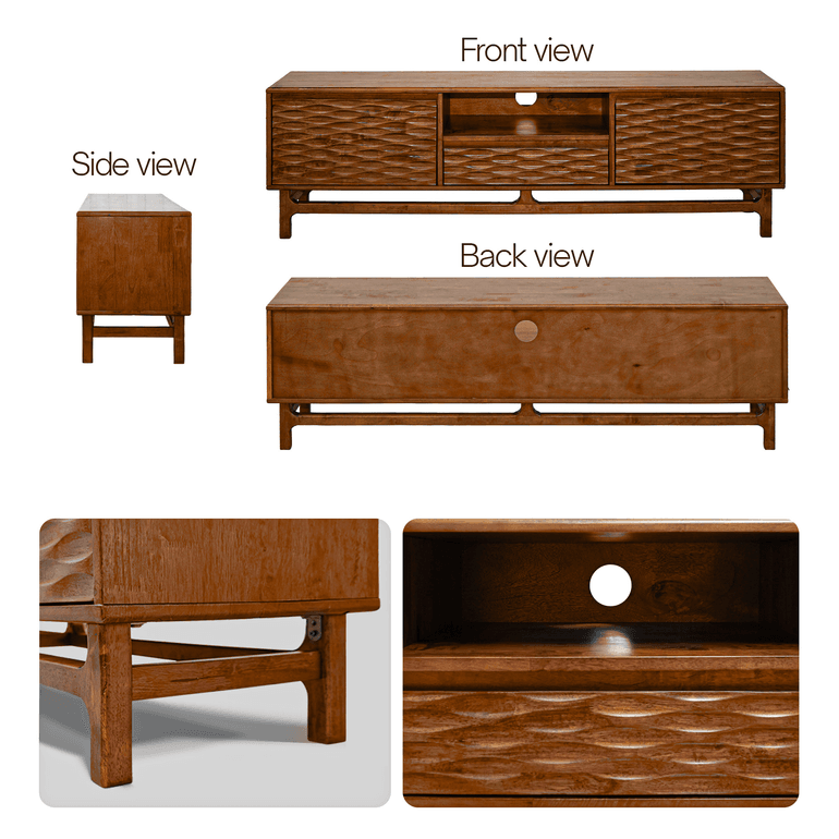 Acacia Elara Solid Wood TV Stand with Storage