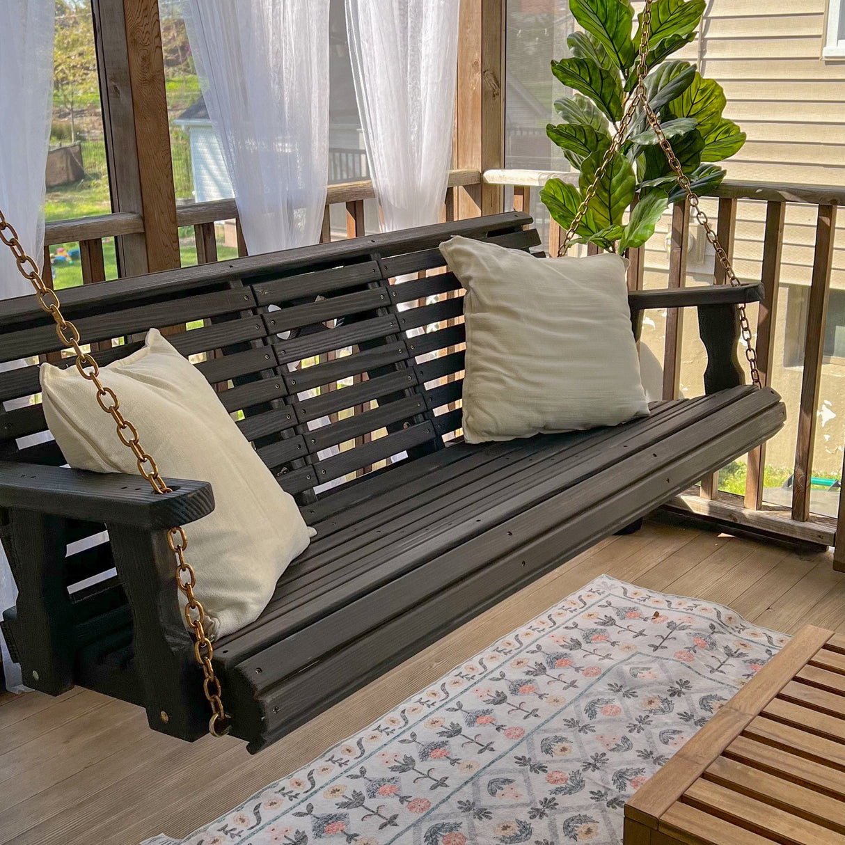 Porchgate Amish Heavy Duty Rollback Console Porch Swing