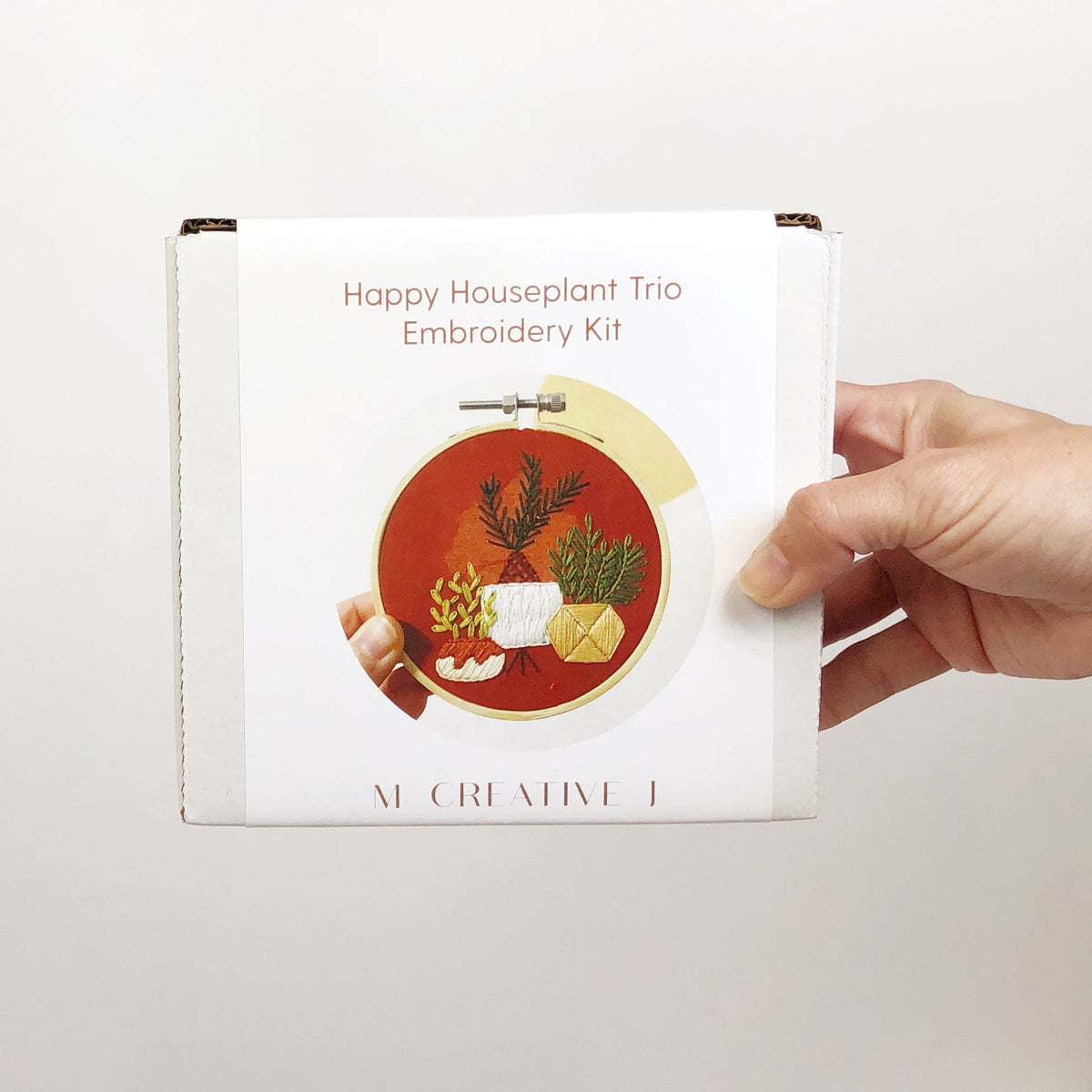 house plant embroidery Happy Houseplant Trio