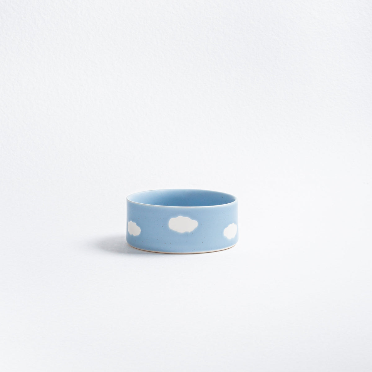 Set of 2 Blue Medium stoneware ceramic Pet Bowls — Cloud Collection