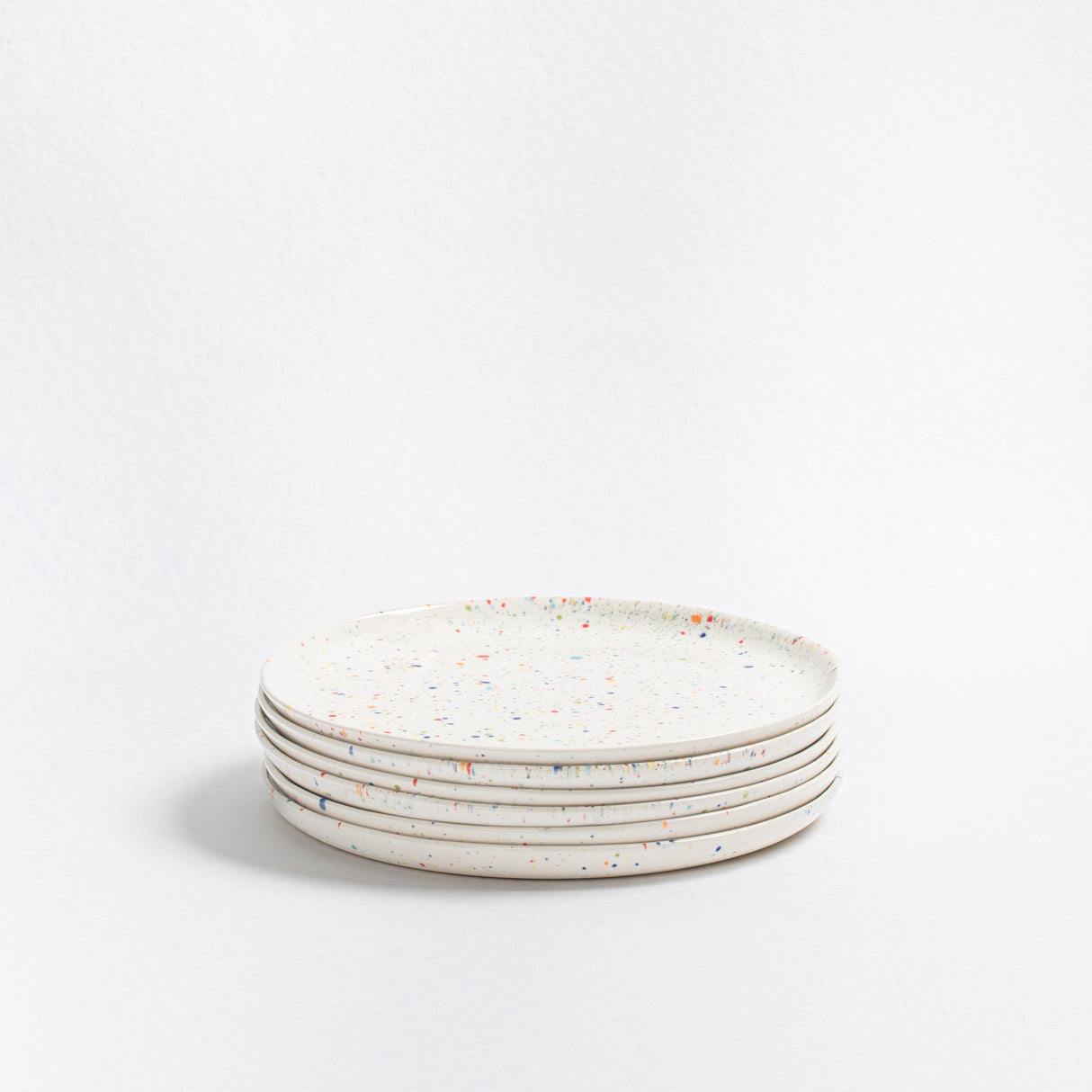 White Stoneware Ceramic Dinner Plates 11", Set of 6