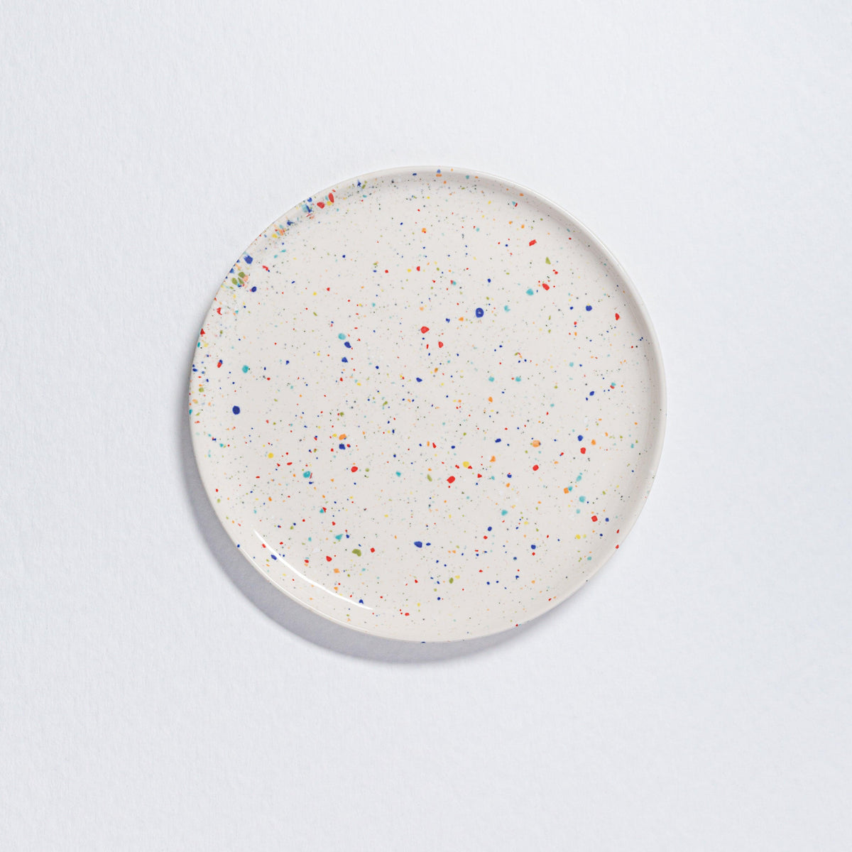 Set of 6 White Salad Plates 8.9" stoneware ceramic — Party Collection