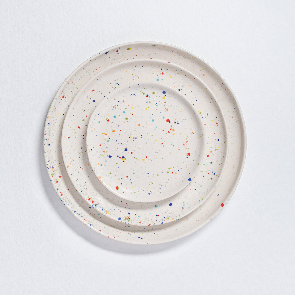 Set of 6 White Dinner Plates 11" stoneware ceramic — Party Collection