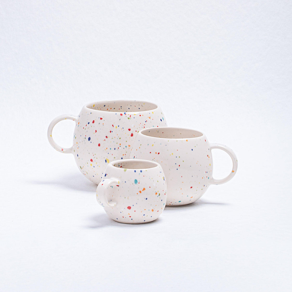 White Ball Stoneware Ceramic Mug, 8.5oz