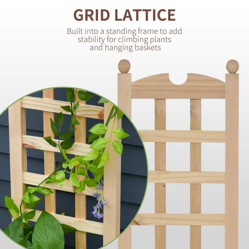 Solid Wood Raised Garden Bed with Trellis