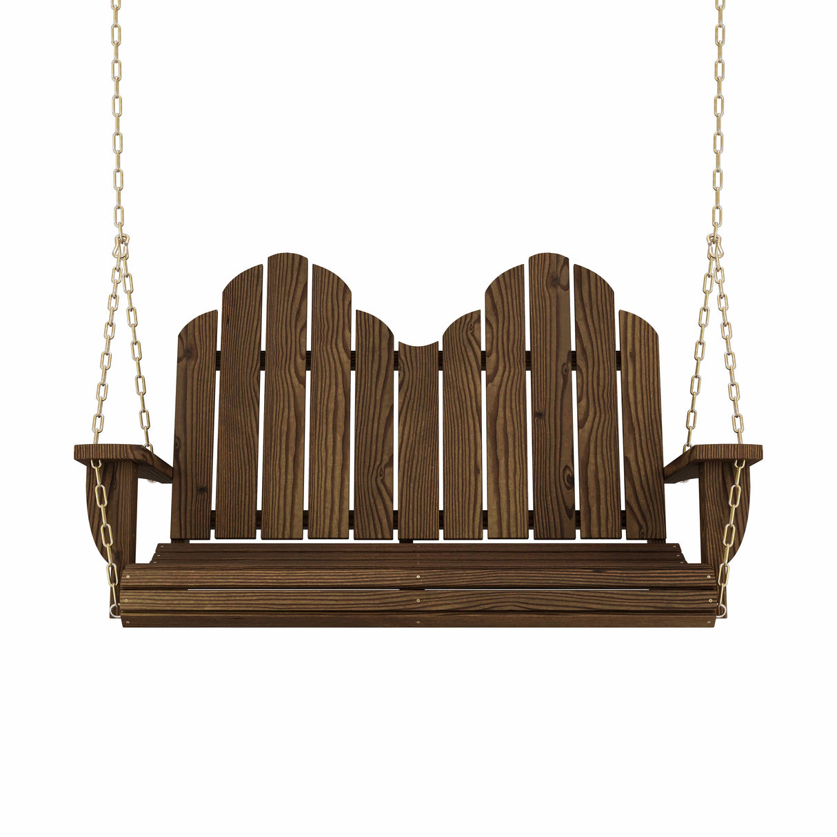 Amish Casual Adirondack Heavy Duty Porch Swing, Dark Walnut Stain