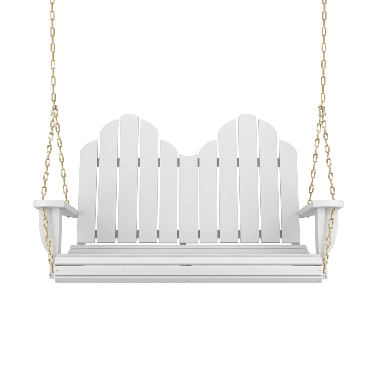 Amish Casual Adirondack Heavy Duty Porch Swing, Semi-Solid White