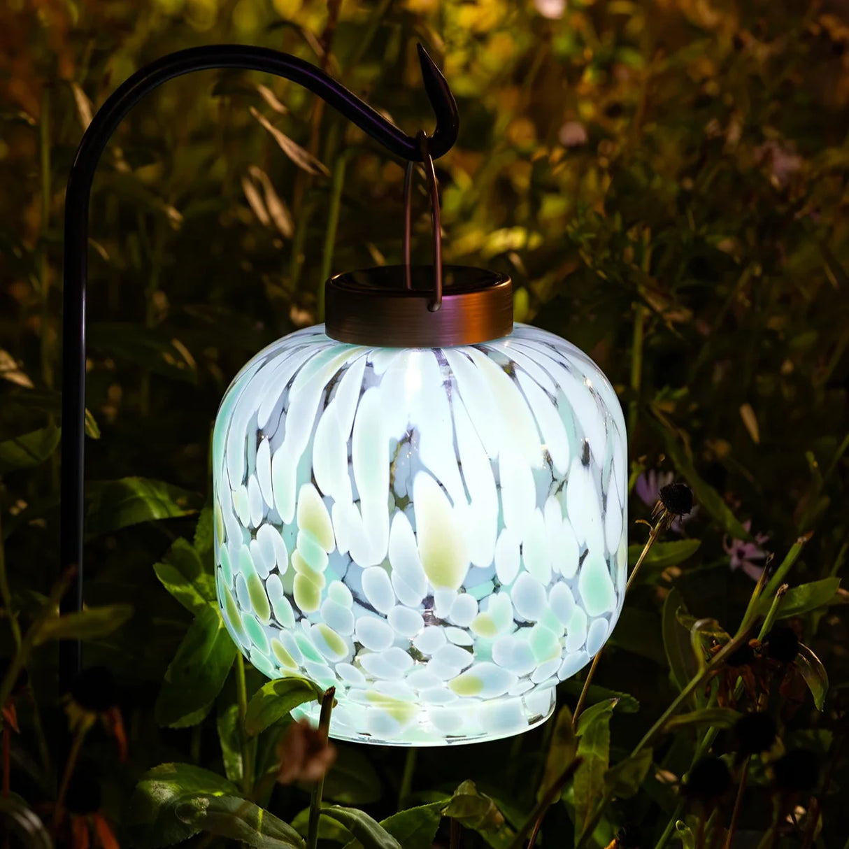 Cabin Solar Lantern Handblown Glass, 8"