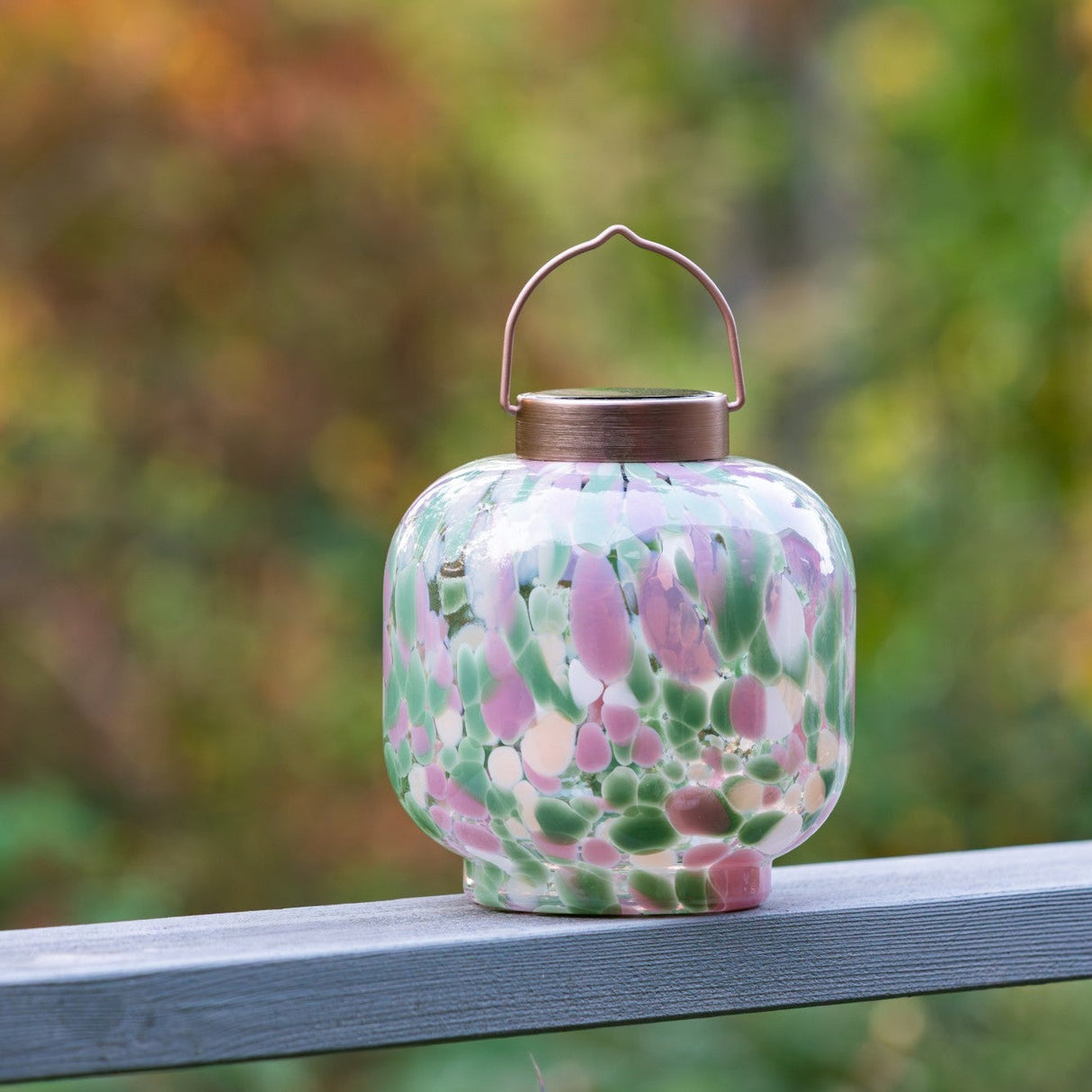 Cabin Solar Lantern Handblown Glass, 8"