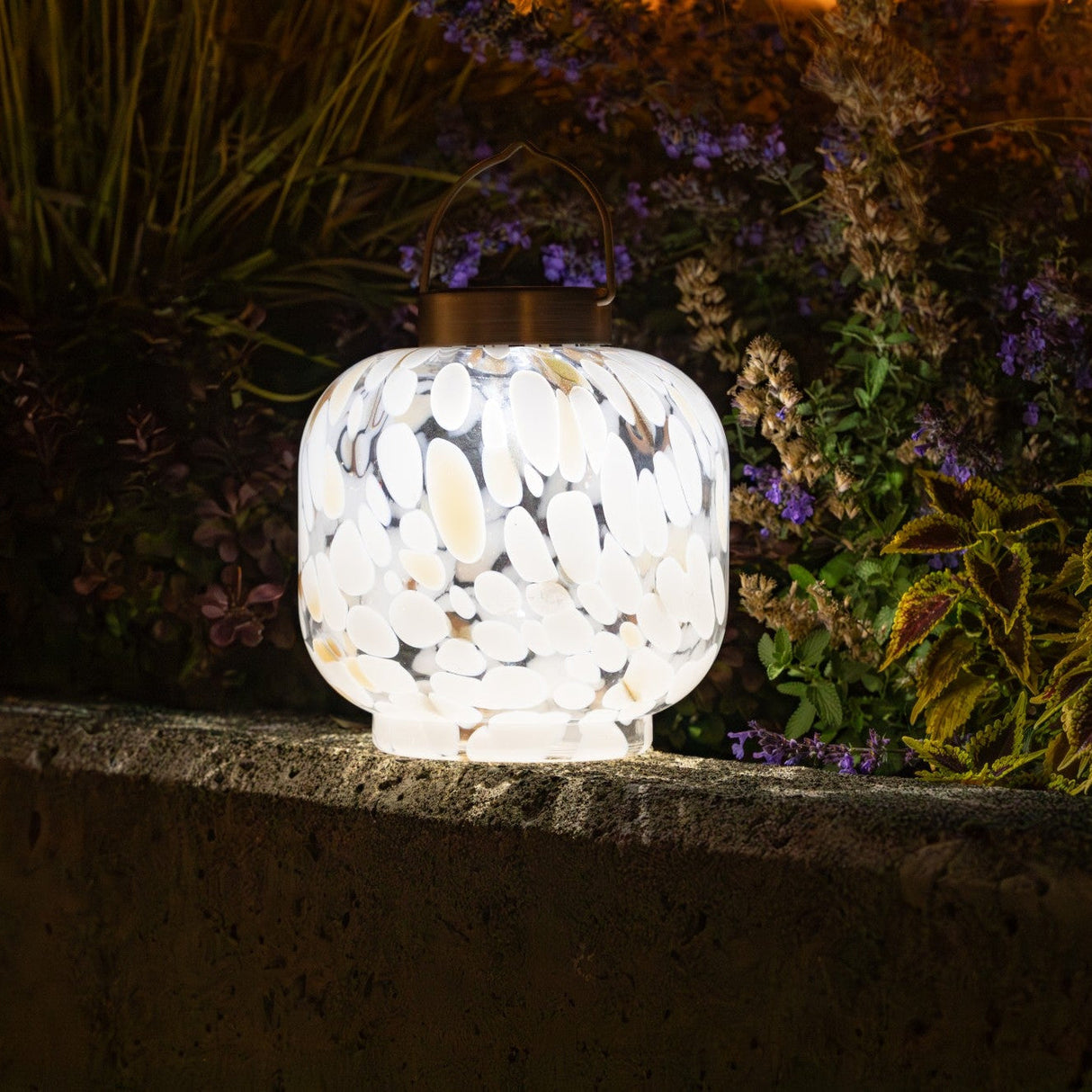 Cabin Solar Lantern Handblown Glass, 8"