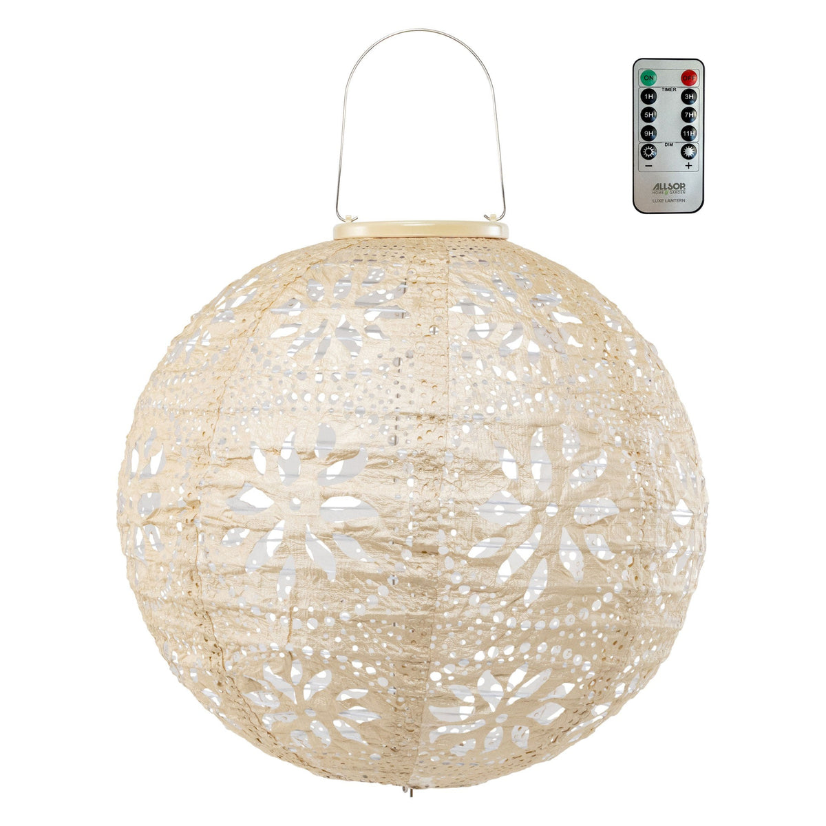Stella Luxe Globe Boho Pearl 12" LED Lantern (Battery Powered)