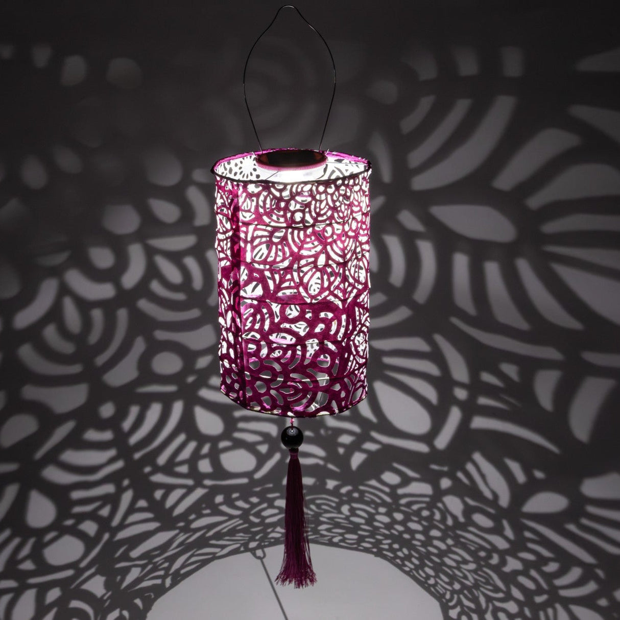 Soji Stella - Tassel Cylinder - 7.5" Solar Lantern