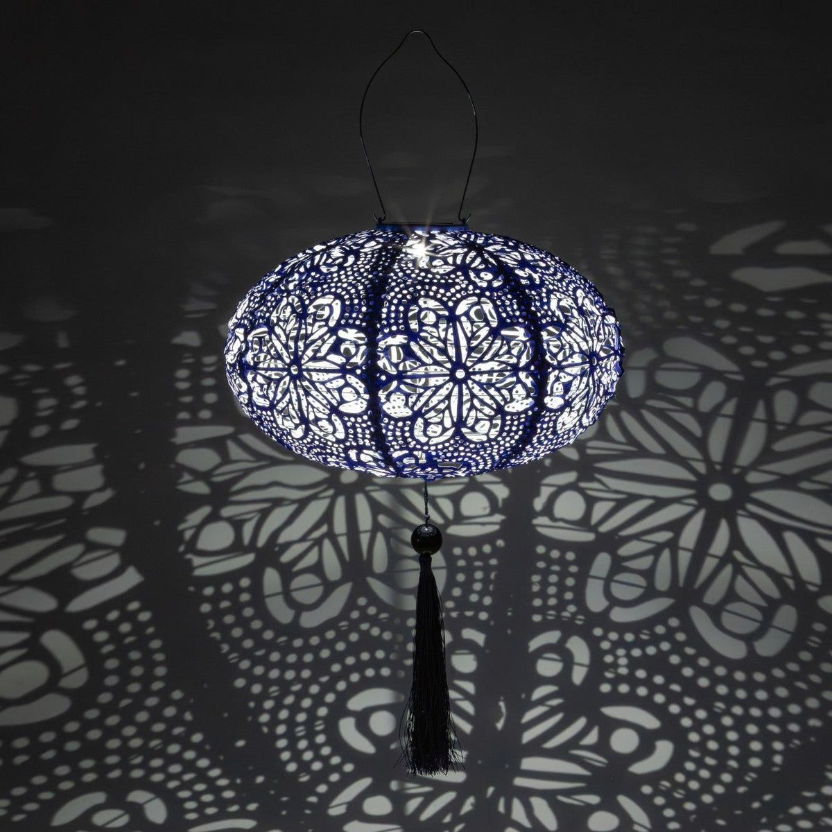 Soji Stella - Tassel Oval - 14" Solar Lantern