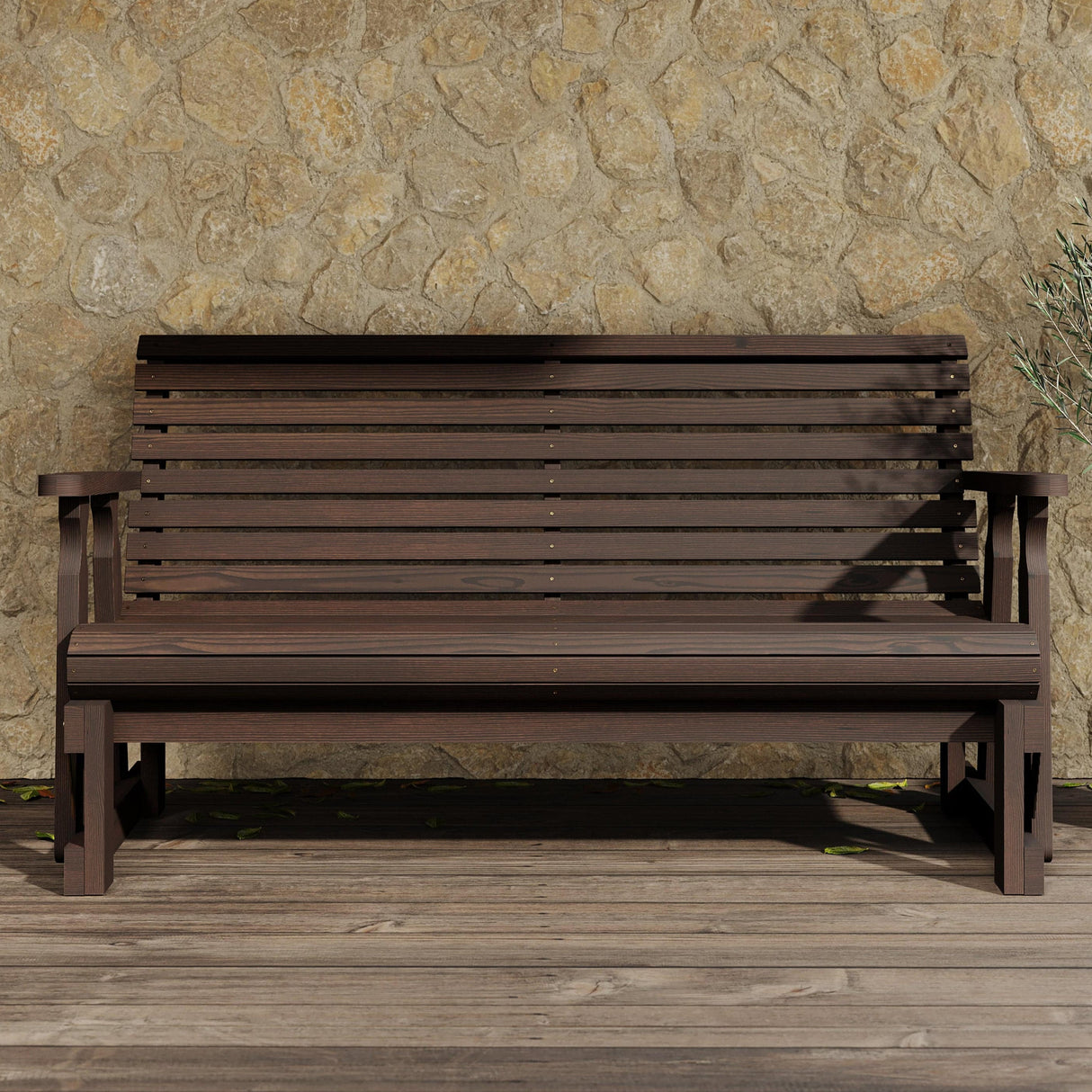 Amish Casual Heavy Duty Roll Back 5 Foot Treated Porch Glider