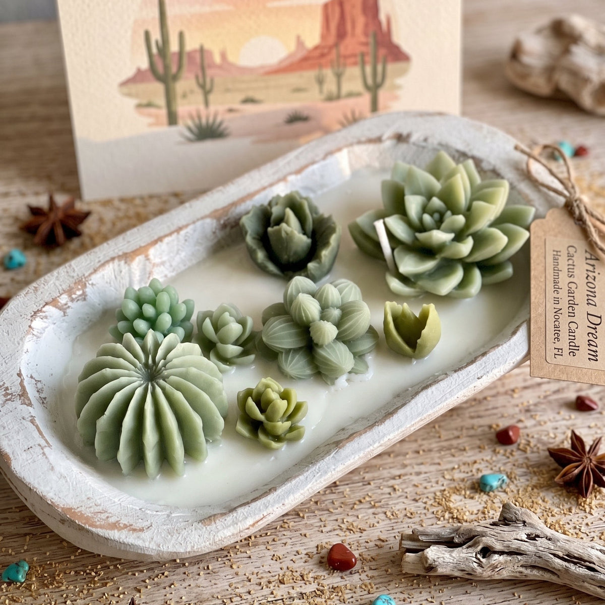 Dough Bowl Candle | Soy Wax Bowl Candle | Cactus Candle