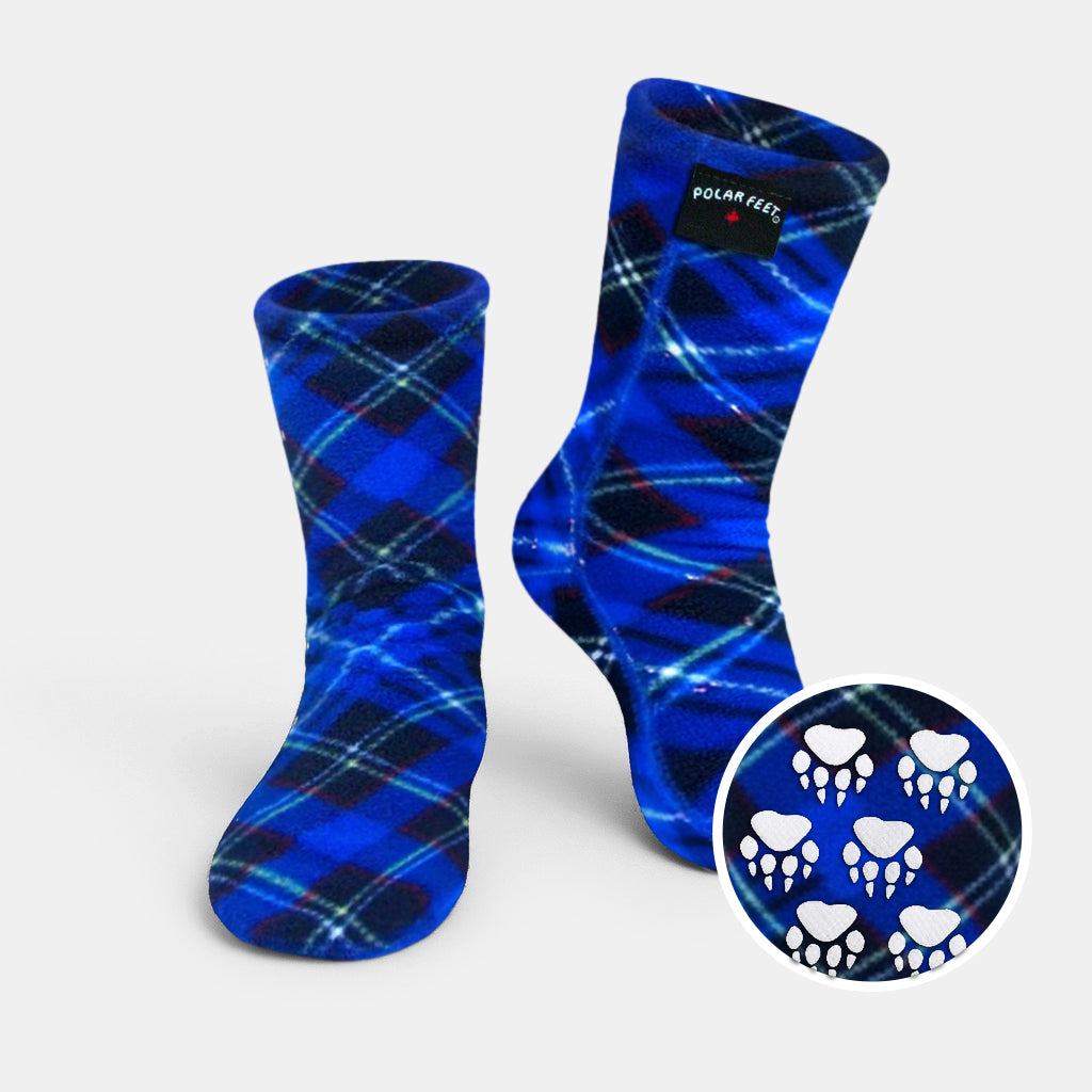 Polar Feet Adult Socks - Blue Argyle