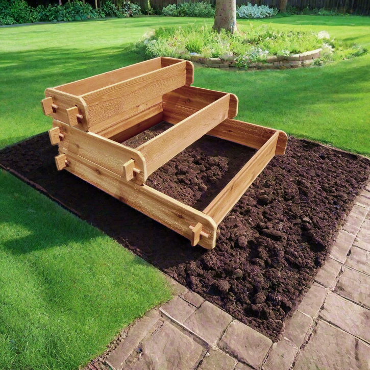 Cedar 3-Tiered Raised Garden Bed