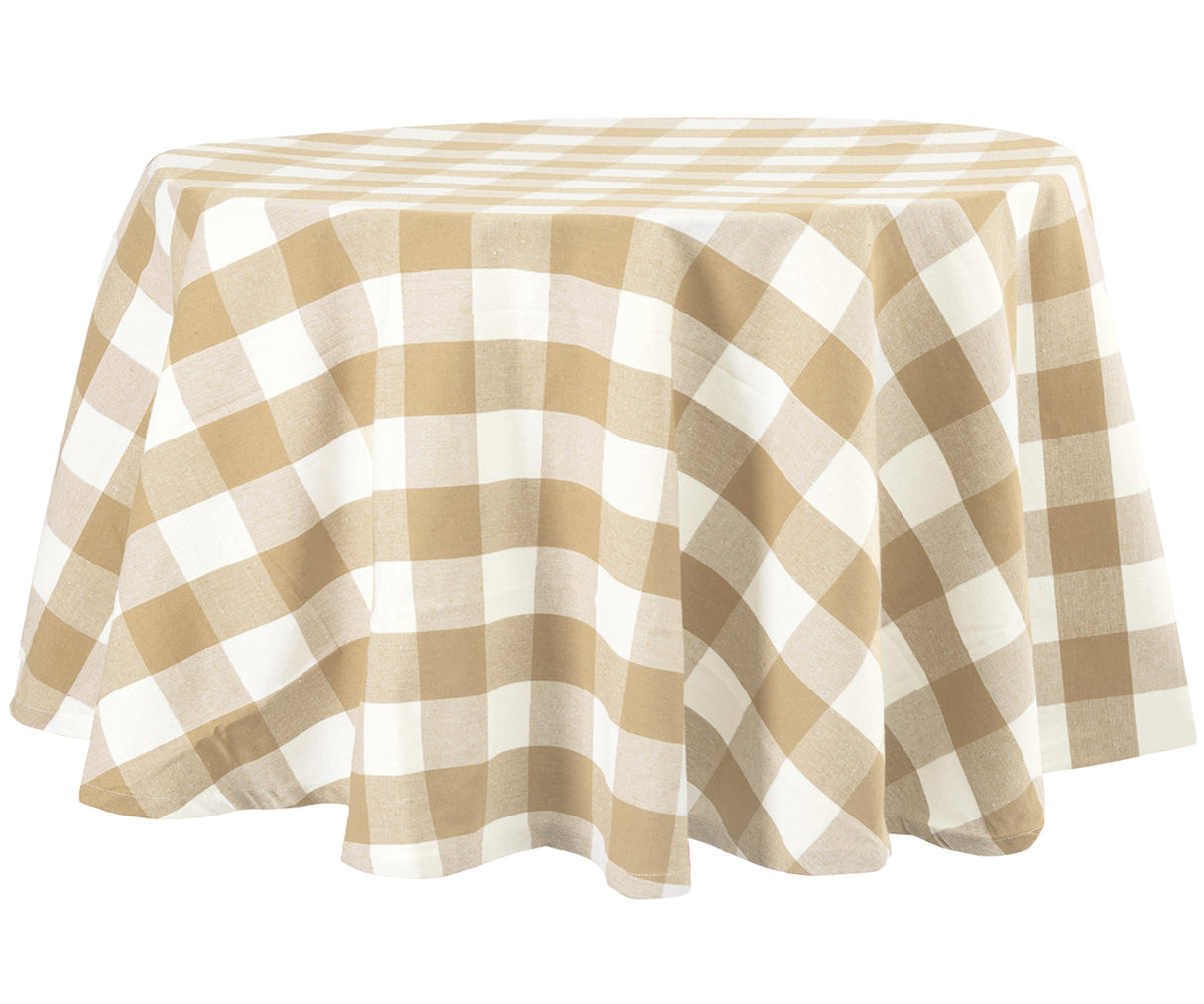 Beige Gingham Tablecloth