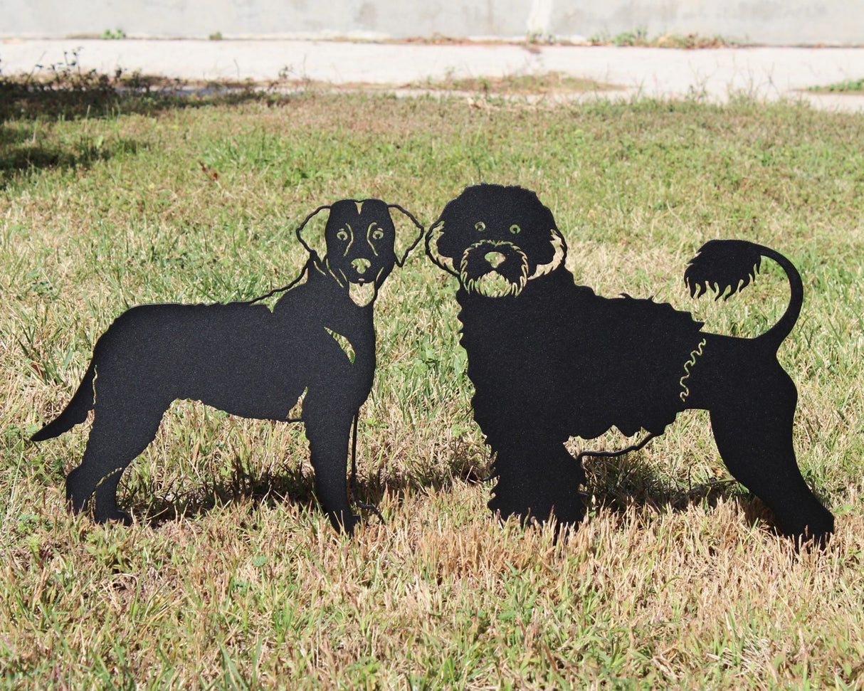 Portuguese Water Dog Garden Stake