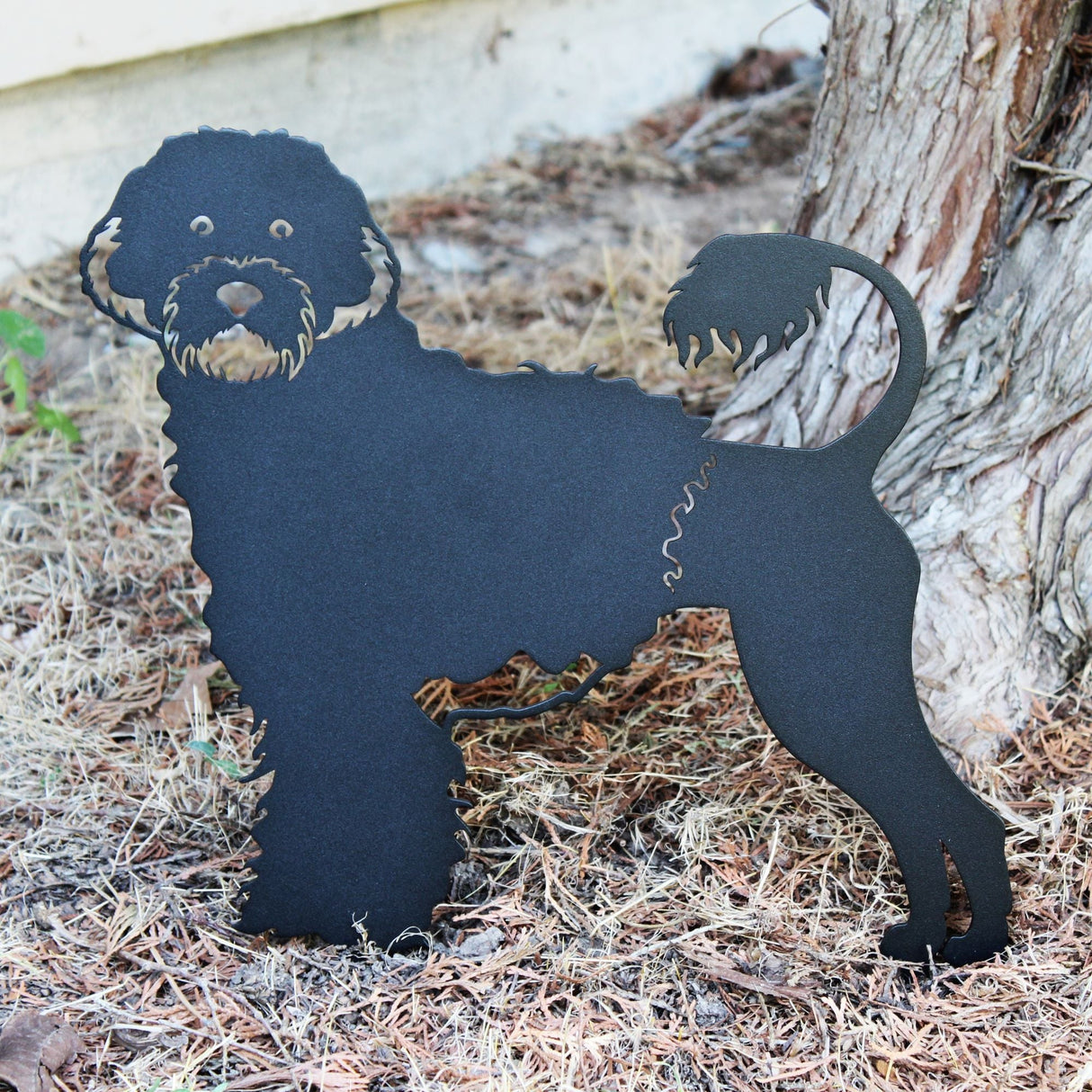 Portuguese Water Dog Garden Stake