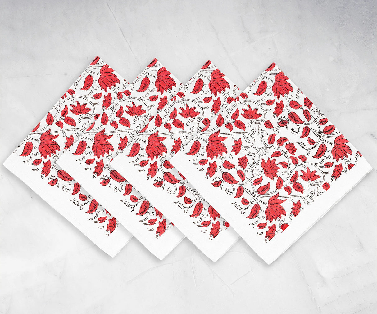 Red Floral Napkins