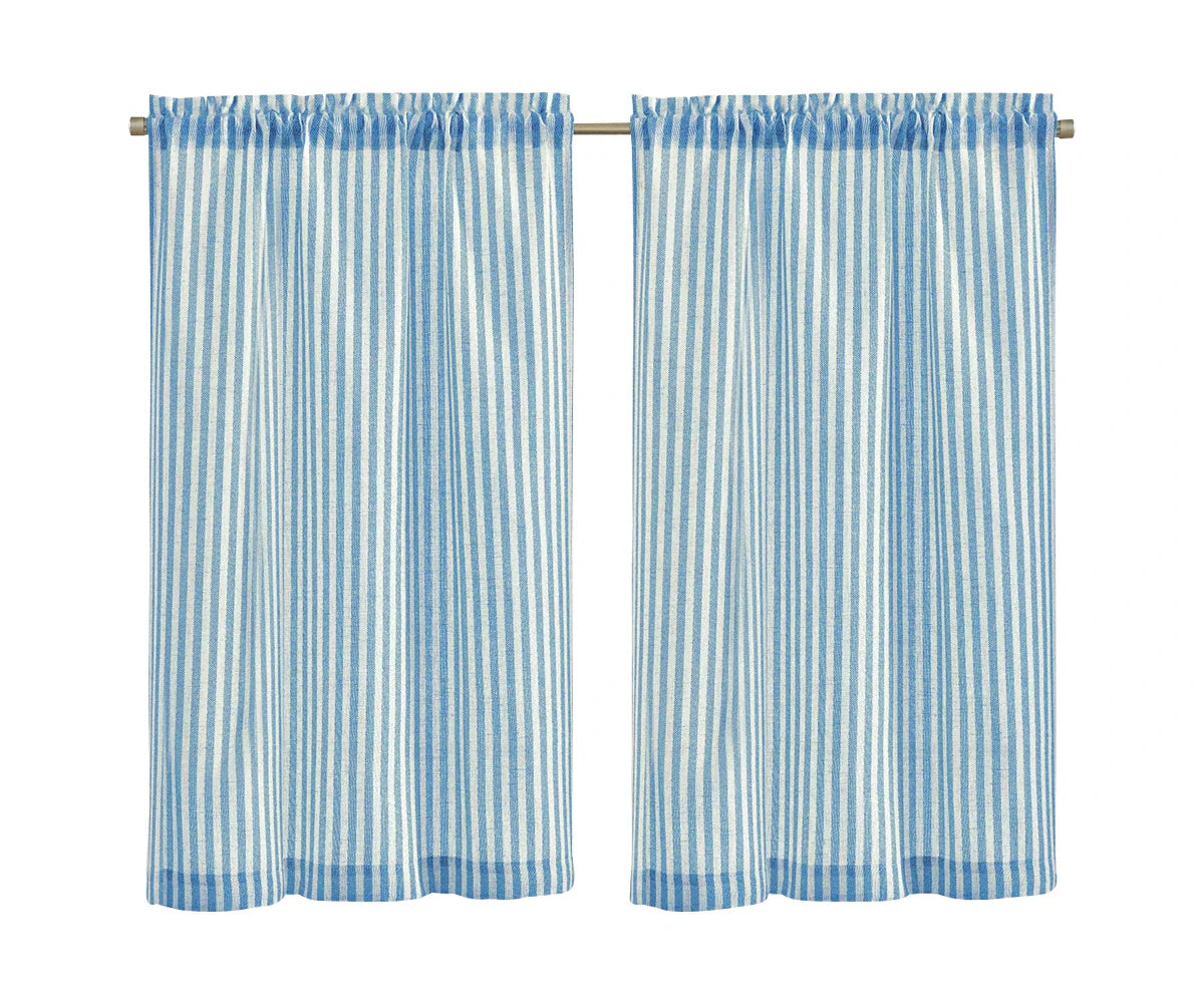 Blue Curtains For Kitchen -Set of 2