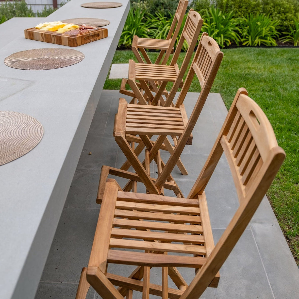 Emmett Natural Teak Indoor/Outdoor Folding Bar Stool