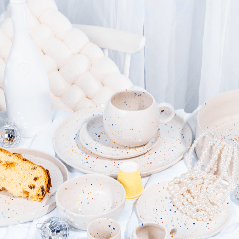 White Stoneware Ceramic Dinner Plates 11", Set of 6