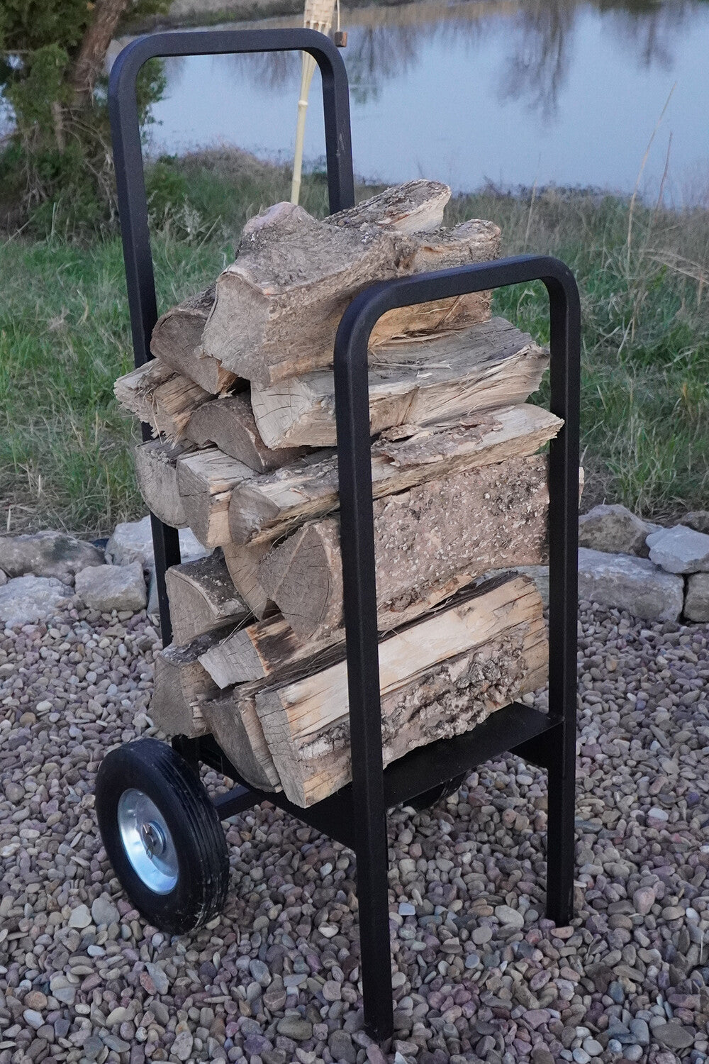 Firewood Cart 300 lb Capacity USA Made Steel Woodhaven