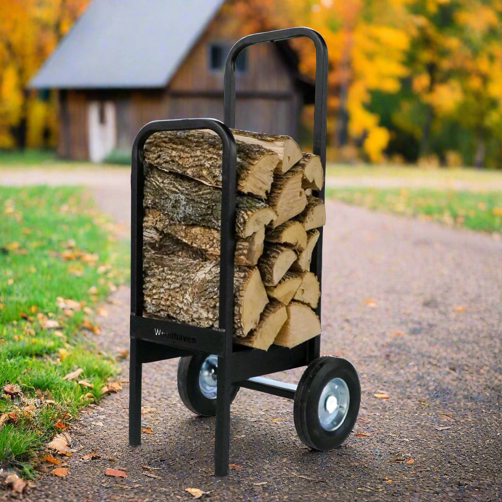 Firewood Cart 300 lb Capacity USA Made Steel Woodhaven