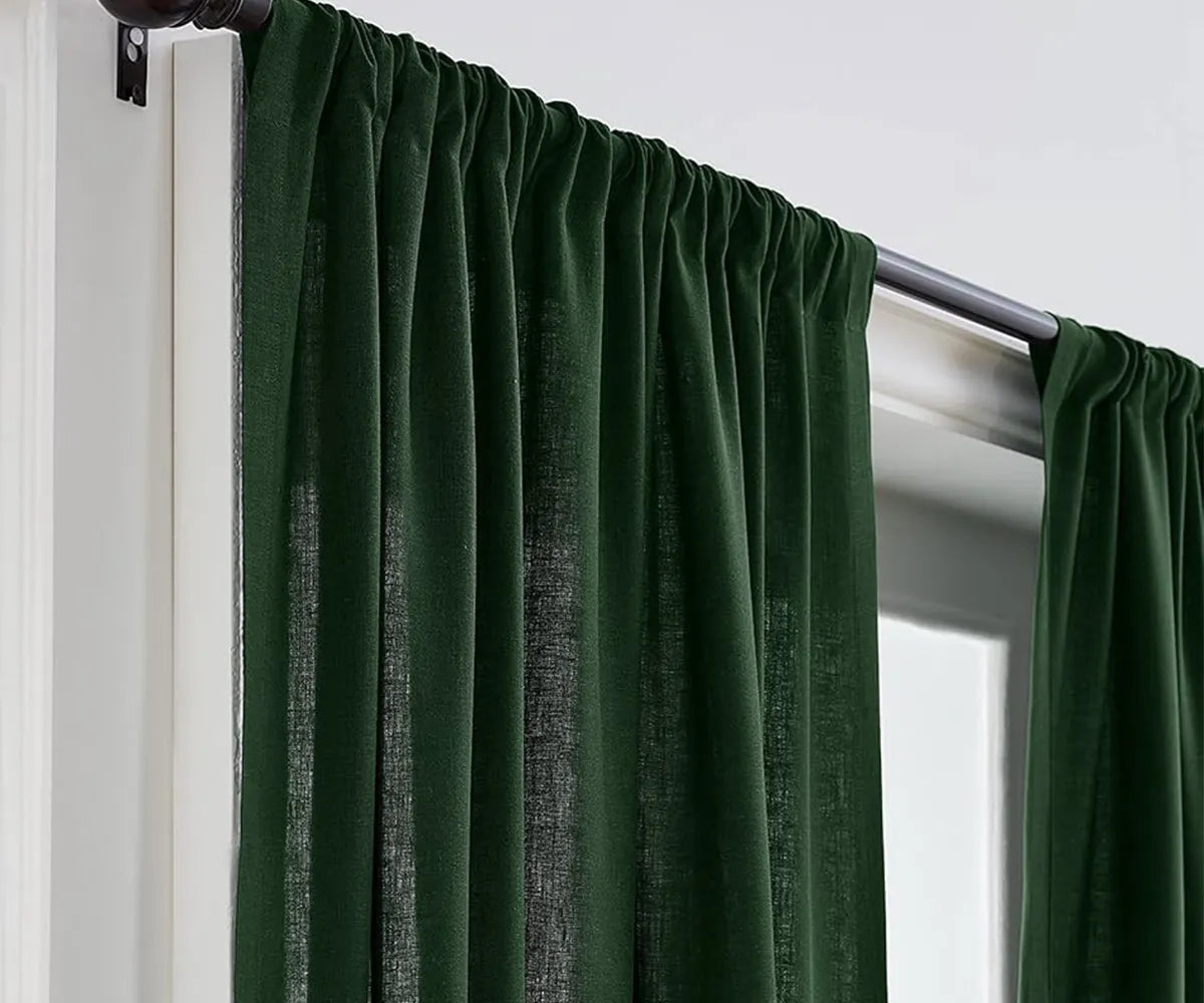 Green Linen Curtains