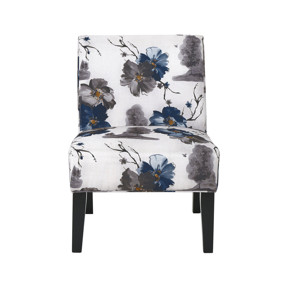 Floral Watercolor Armless Accent Chair