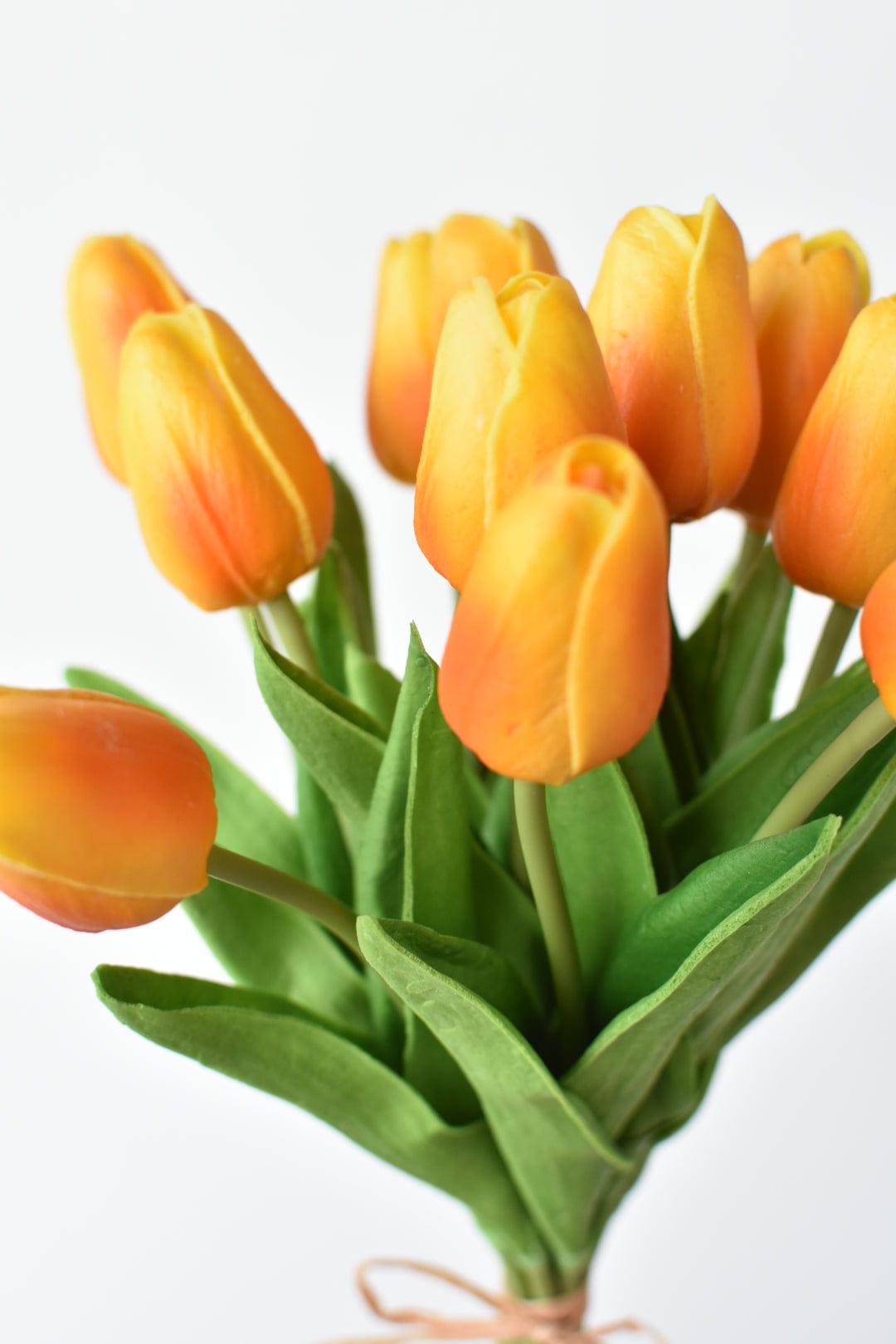 13.5" Faux Real Touch Orange/Yellow Tulip Bundle : 12 Stems