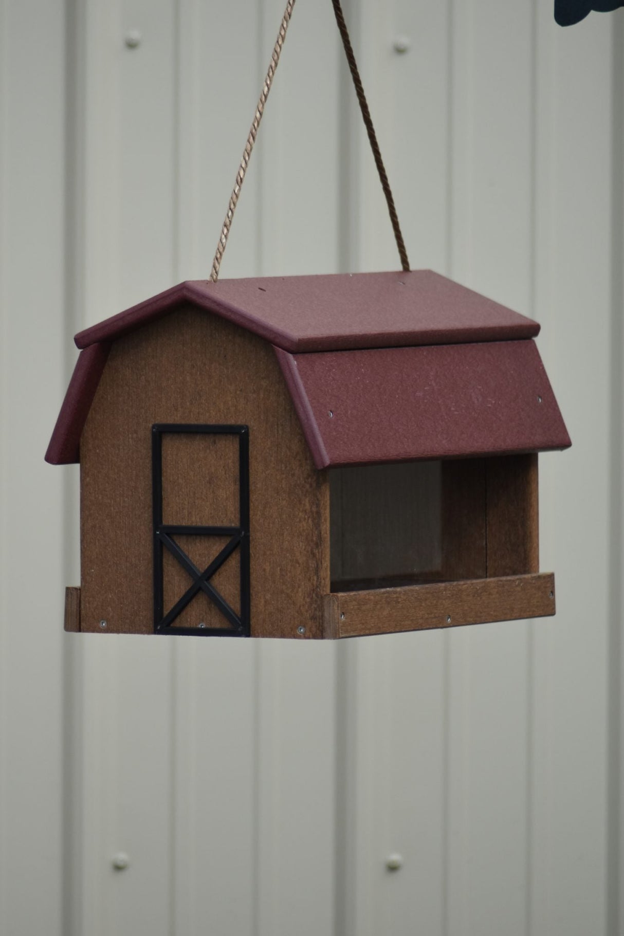 Poly Lumber Mini Barn Large Handcrafted Hanging Bird feeder