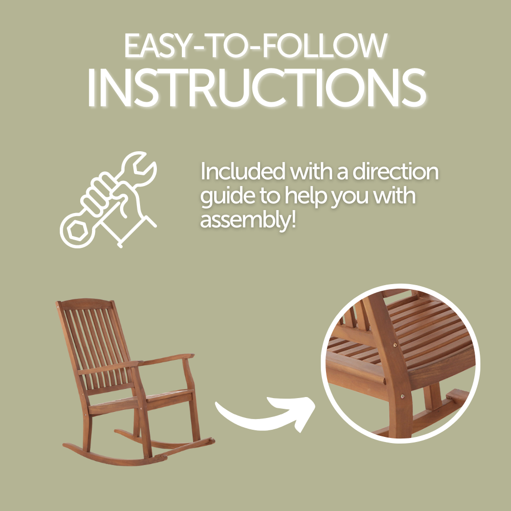 Telluride Oiled Teak Outdoor Patio Rocking Chair