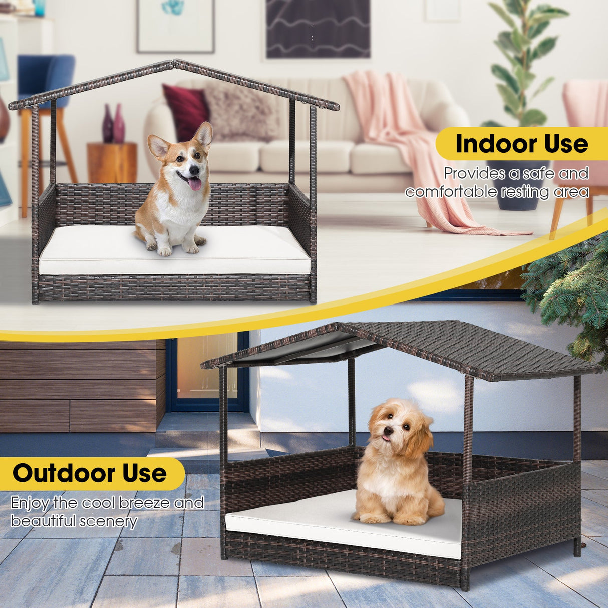 Outdoor Wicker Dog House