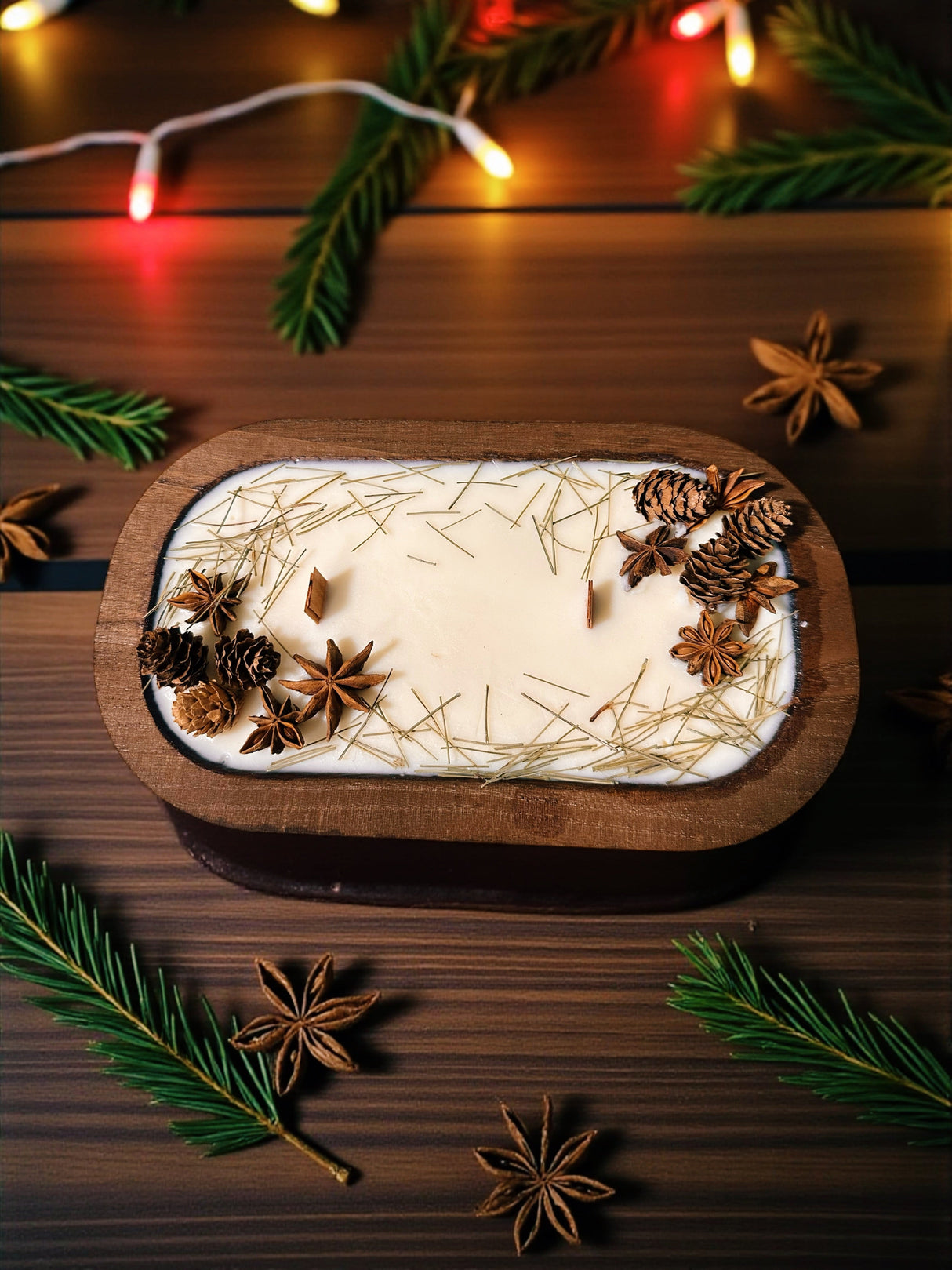 Cedar & Frankincense -- Wood-Wick Christmas Dough Bowl Candles -- by Moon Water Apothecary