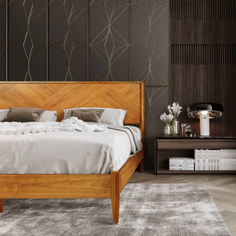 Rorns Panthera Platform Bed Frame With Headboard